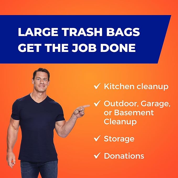 Ultra Strong 33-Gallon Drawstring Trash Bags Unscented – 90-Count Extra Large Black Garbage Bags Heavy-Duty &amp Tear-Resistant Can Liners for Home Kitchen &amp Outdoor Use