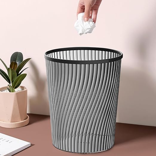 Dorm Trash Can 2 Gallon Round Durable Plastic Easy to Clean Waste BasketTrash Bin Garbage BinSlim Profile Bathroom Garbage Can for Compact SpacesDormsKitchenBathroomBedroomOffice
