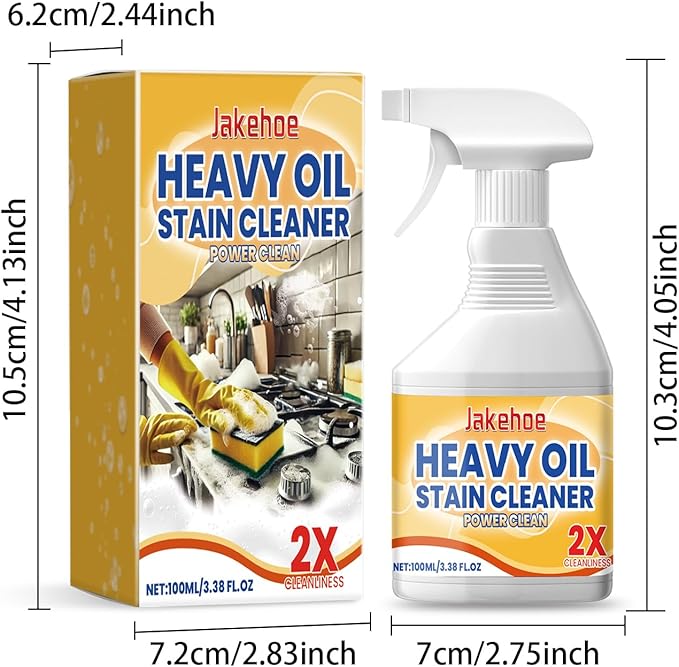 Heavy Oil Stain Cleaner Multi-Purpose Power Clean Spray Suitable for kitchen stoves walls electric appliances kitchen utensils coffee machines and other items (10.14fl oz)