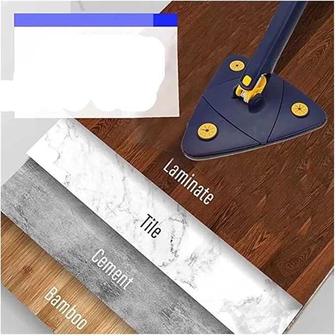 360° Swivel Telescopic Triangle Mop Cleaning Adjustable Squeeze Wet and Dry Using Absorbent Household Floor Tools(150cm mop)