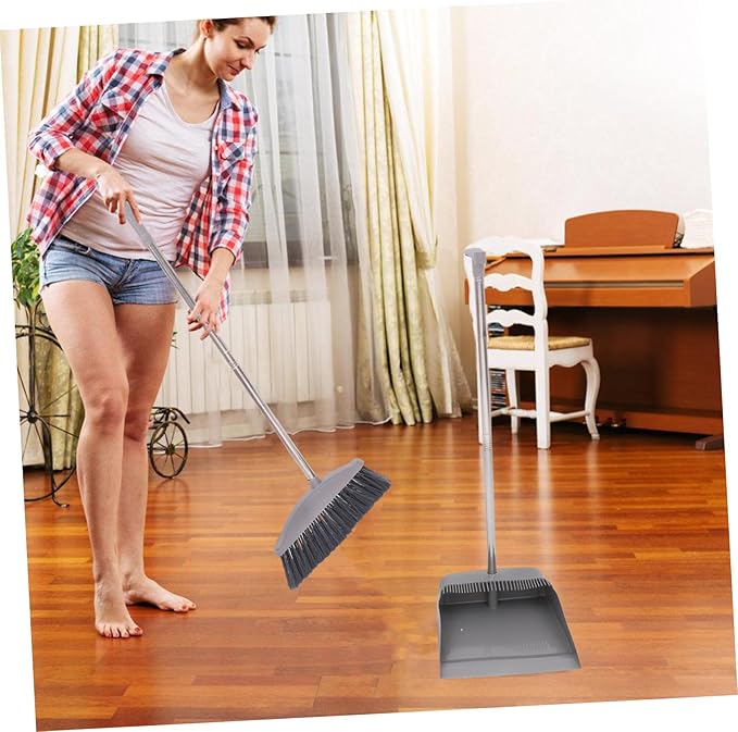 1Set Long Handle Broom and Dustpan for Home Soft Bristles Cleaning Accessories Durable and Ergonomic Design for Effortless Floor Sweeping