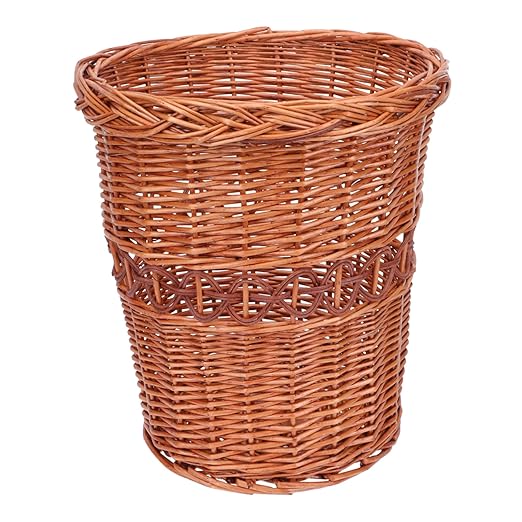 DOITOOL 1pc X Offices Waste Weaving Decoration Baskets Practical Wastebasket Furnishing Decorative Cans Storage Rubbish and Vintage Straw Sundries Buckets Sundry Multi- or Woven