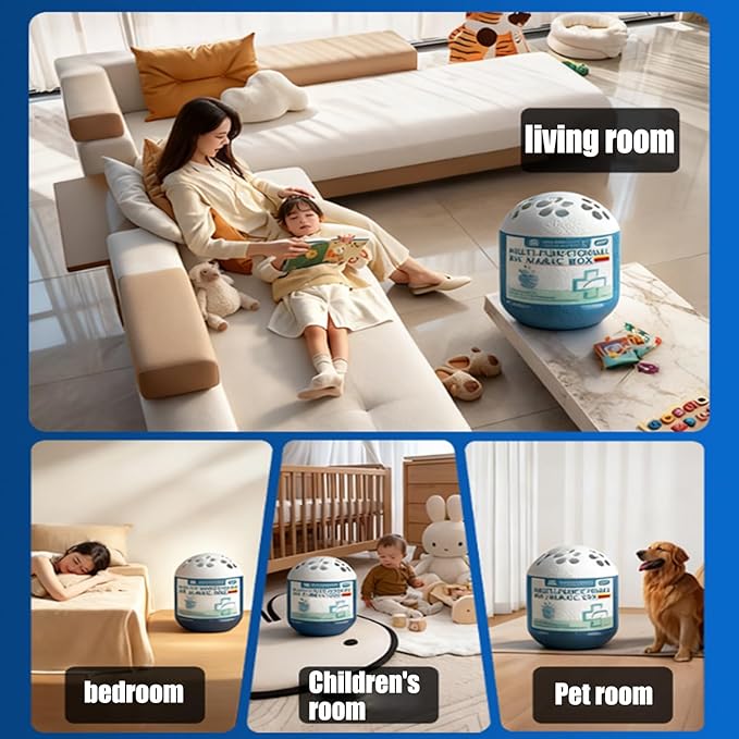 Multi-functional Air Magic Box Indoor Air Purification Dust Removal Magic Box Household Air Freshener No Electricity and Noise Compact Size for Car Office Bedroom Pet Areas (7pcs)
