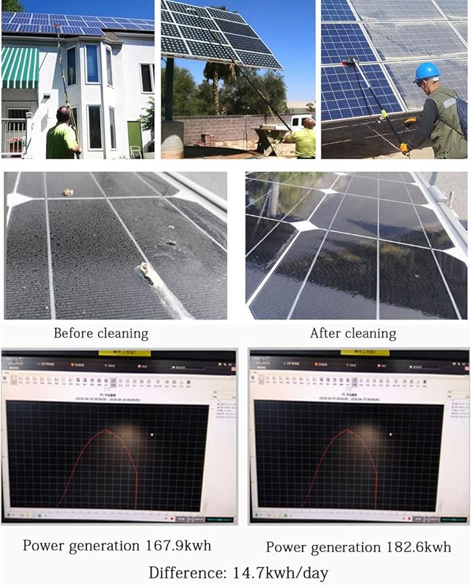 3.6-10.8M Window Cleaning Pole Water Fed Telescopic Brush Extendable Cleaner Conservatory Roof Cleaning Photovoltaic and Solar Panels (10.8M)
