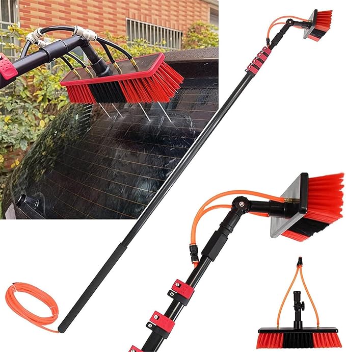 Photovoltaic Panel Cleaning Window Cleaner Kit Water/Hose Fed Pole for Cleaning Photovoltaic and Solar Panels and Other Cleaning Activities35Cmbrushhead/35Cmbrushhead/5.4M/18Ft