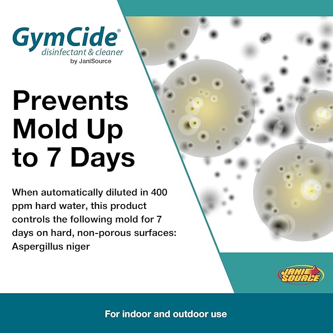 GymCide Concentrated Disinfectant &amp Cleaner For Gym Equipment Sport Helmets Yoga Mats Locker Rooms and Physical Therapy Centers Gallon (Case of 4)…