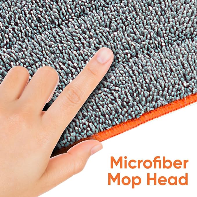 Superio Self-Wringing Microfiber Cleaning Mop Hands-Free Miracle Flat Mop with Wringing Blade for Home Kitchen Bathroom - Hardwood Laminate Tile