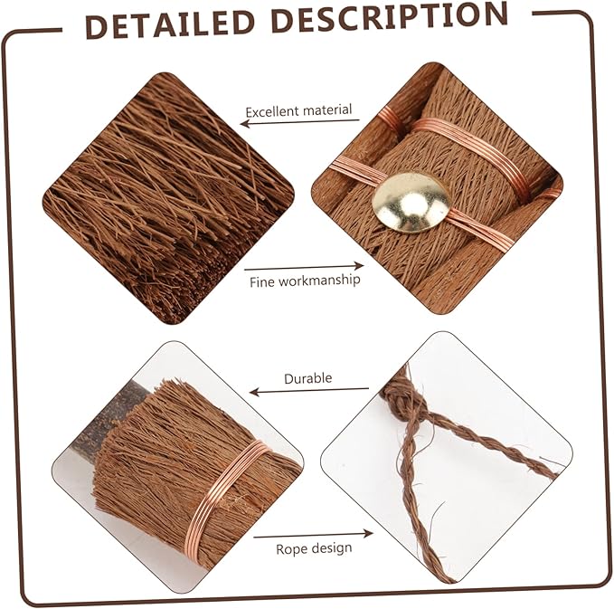 3pcs Mini Palm Broom Natural Bristles Compact Cleaning Brush for Tea Ceremony and Household Use Space-Saving Design for Efficient Dust Removal