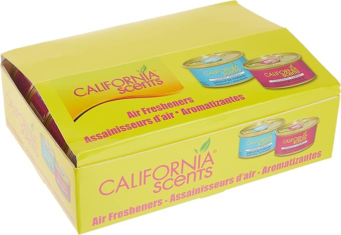 Can Air Freshener and Odor Neutralizer by California Scents Set of 12 Spillproof Cans for Home and Car Coronado Cherry Fresh and Bold 1.5 Oz Each
