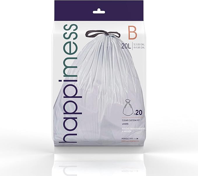 Eyely MPH3000B-CLEAR Phoenix 5.3-Gallon Drawstring Unscented Trash Can Liner Clear (60-Count 3-Packs of 20 Liners)