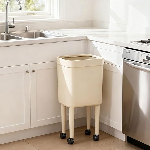 Trash Can Wastebasket Storage Bucket Large Capacity Sturdy Garbage Can Trash Bin for Toilet Office Bathroom Home Living Room