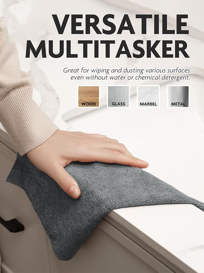 Fantasticlean Microfiber Cleaning Cloth Roll -75 Pack Tear Away Microfiber Towels 12 x 12 Reusable Washable Scratch Free Ultra Absorbent for All-Around Cleaning Supplies (DimGray)