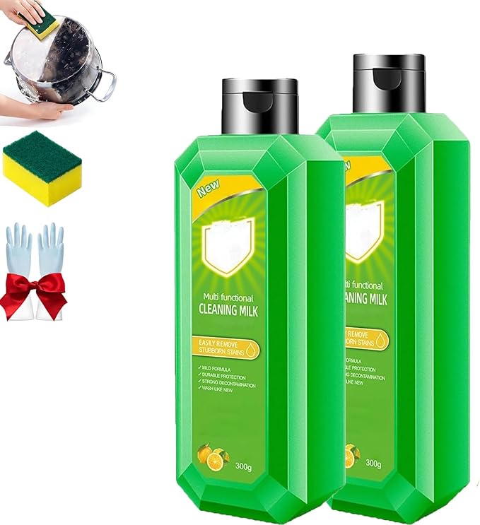 Cleaning Milk House Cleaner 2026 New Powerful Multifunctional Concentrated Cleansing Lotion 10.6 Fl Oz Multi-surface Effective Stain Remover for Kitchen Heavy Oil Stains &amp Bathroom (2pcs)