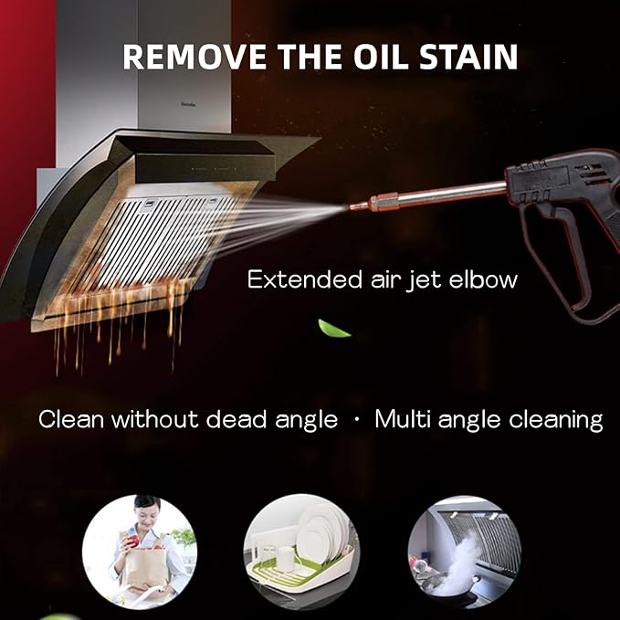 Handheld Steam Cleaner Portable Steam Cleaning Machine Automatic Pumping 10 in 1 Set Multi-Function Multi-Purpose -Free Multi-Surface Cleaning for Removing Oil/Stains/2792 (Color : Black)