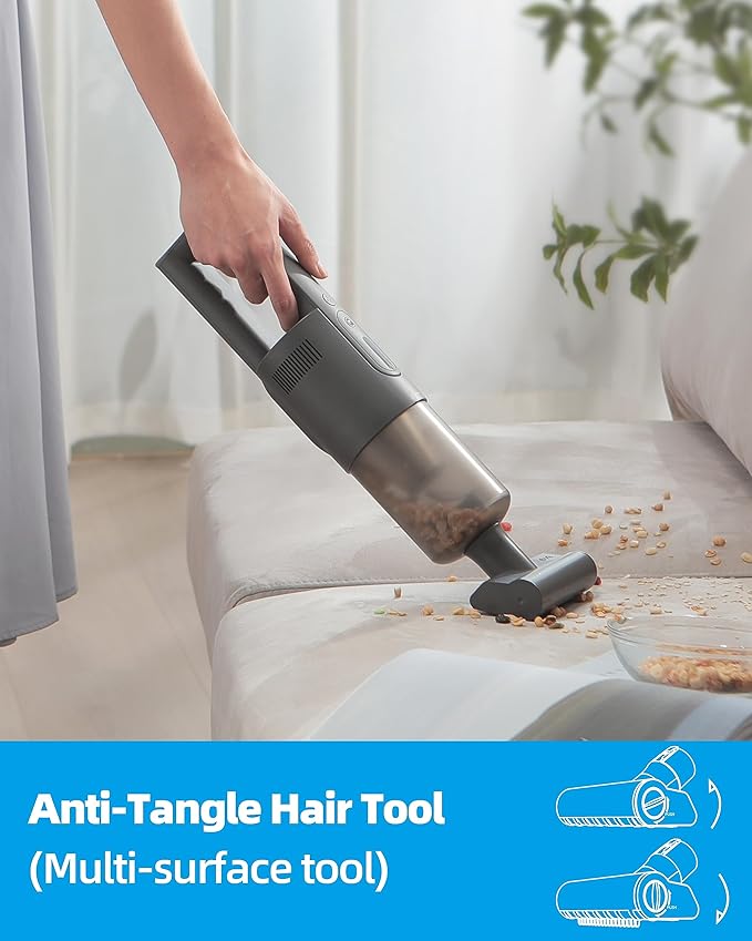 Brigii Pet Hair Vacuum with Anti-Tangle Hair Tool Cordless Stairs Vacuum 14KPa Handheld Vacuum with BRUSHLESS DC Motor Triple Air Filtration System USB-C Rechargeable H5-Wall Mount