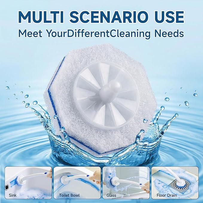 50 Count Toilet Wand Refills Compatible for Clorox 5X Cleaning Power Toilet Bowl Cleaners &amp High-Density Disposable Toilet Brush Scrubber - No Falling Apart Instant Foam Cleaning