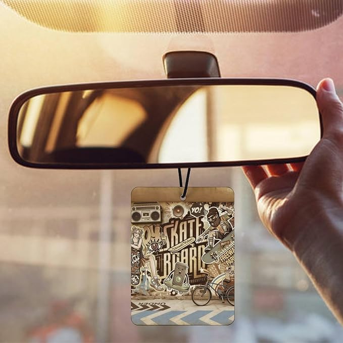 5PCS Car Air Freshener Hanging Personalized Double Sided Skate Duo Car Fresheners Long Lasting New Cars Scents Cute Automotive Freshies for Closets Drawers (tea)