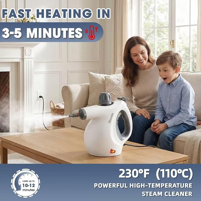Pressurized Handheld Steam Cleaner with 14 pcs Accessories 15.2OZ Multi-Purpose Portable Steamer for Cleaning Multi-Surface Steamer for Home Floor Grout