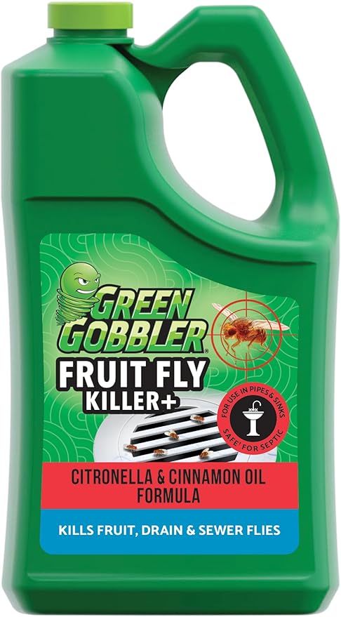 Green Gobbler Fruit Fly Goodbye Gel Drain Treatment | Killer Flies &amp Eliminator (1 Gallon)