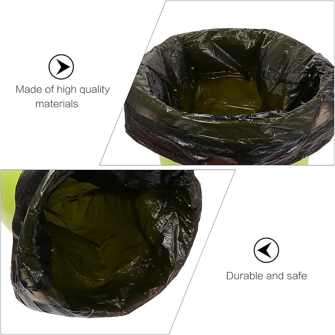 CLISPEED Disposable Garbage Bags Drawstring Trash Bags 150pcs (10 Packs X 15pcs) Thickened Black Plastic for Household Kitchen and Bathroom Use
