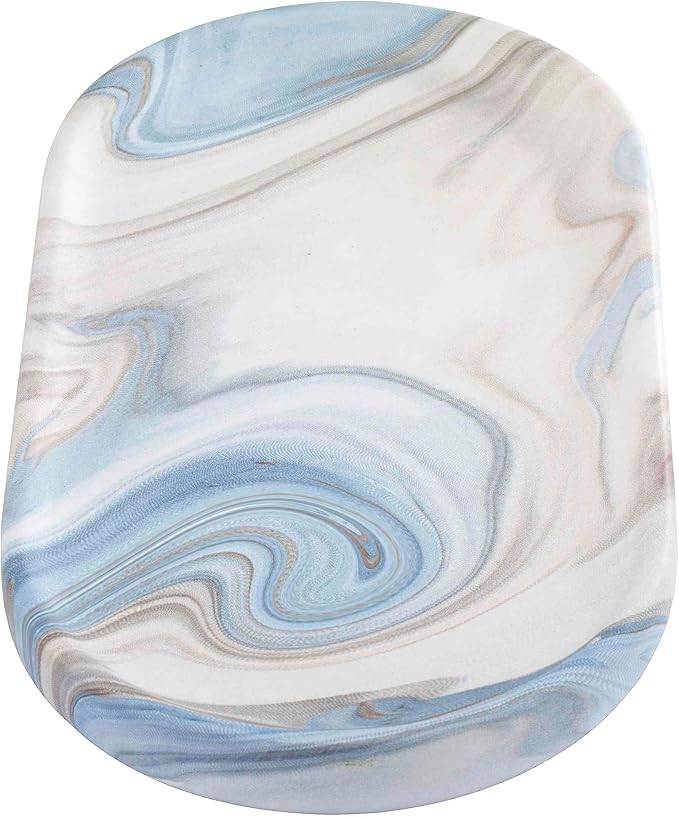 Avanti Linens - Vanity Tray Resin Countertop Accessories Guest Bathroom Essentials (Waves Collection Blue)