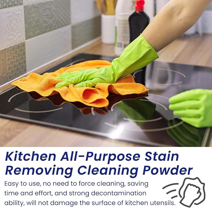Powerful Kitchen Cleaner - Degreaser For Stove Cookware - Rust &amp Stain Remover Safe For Surfaces(3PCS)