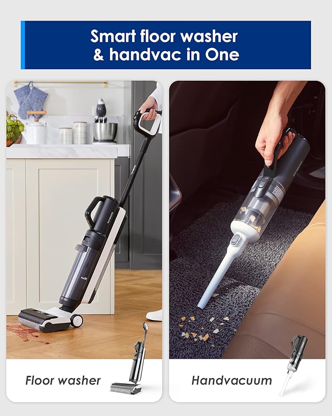 Tineco Smart Wet Dry Vacuum Cleaners Floor Cleaner Mop 2-in-1 Cordless Vacuum for Multi-Surface Lightweight and Handheld Floor ONE S5 Combo