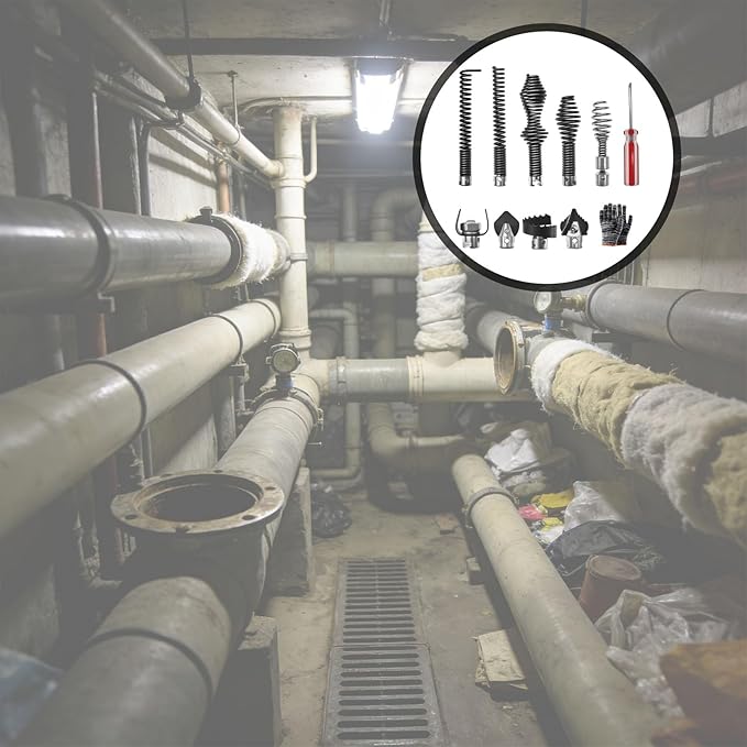 Powerful 16mm Set with Gloves for Quick Clog Removal in Settings Basement
