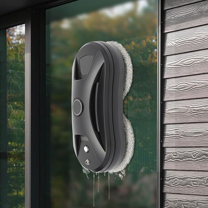 Electric Window Cleaner Robot 2800Pa Suction Automatic Glass Cleaning with Remote Control 35ML Water Tank Safety Rope for Home Office