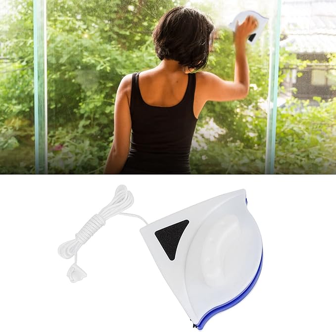 Magnetic Brush Cleaner Double Side Window Glass Tool. Easy to Strong Absorption. RUB Corners with The trilateral Design Easy scrubbing with The Magnetic Design. Double