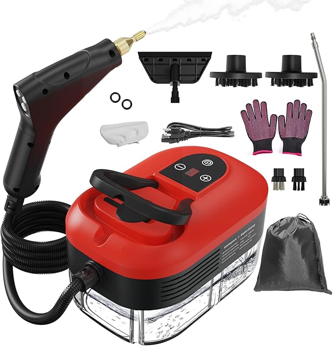 Steam Cleaner for Home Pressurized Handheld Steam Cleaner High-Temperature Steamer for Car Detailing Grout Couch Floor Tile Bathroom Microwave Bed Bugs Windows