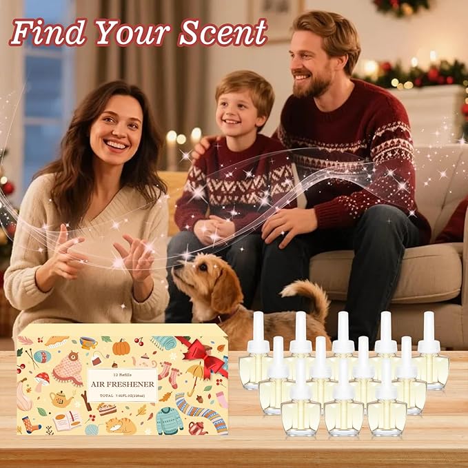 Plug In Air Freshener Refills Mediterranean Fig Black Pomegranate Coconut Vanilla Winter Cedar 12 Pack 7.92 Fl Oz Wall Plug In Refill Compatible with Air Wick &amp Glade Not for Glade Plus