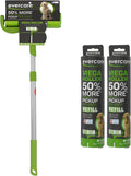 Evercare Pet Mega Lint Roller Value Pack with Two 50-Sheet Refills - Includes Refillable Lint Roller Adhesive Sheets Versatile Cleaning Uses Home and On-The-Go Use Extendable Handle