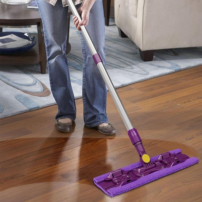 ITTAR Microfiber Floor Mop with 5 Reusable Cloth Pads Professional Dust Mops with 57 Stainsless Steel Telescopic Handle Wet Dry Flat Mop for Cleaning Hardwood Floor Laminate Tile Vinyl Pet Hair