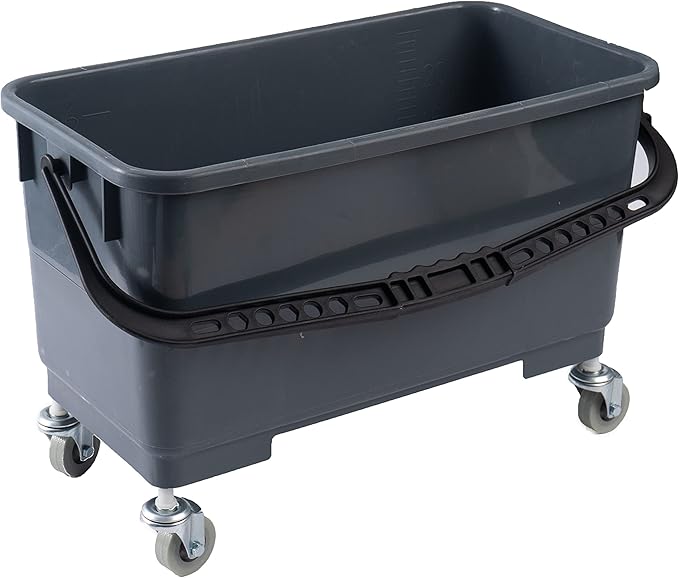 Matthew Cleaning Microfiber Finish Bucket with SievePress Wring Mop Bucket for Microfiber Flat Mops Mop Bucket with Non-Marking Casters Wheels Gary
