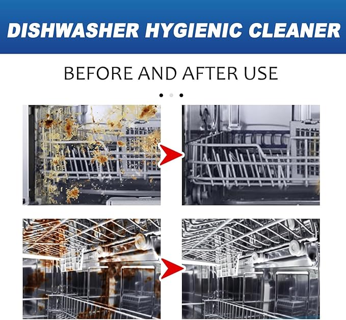 Dishwasher Cleaner For Home Use - Removes Water Stains Grease &amp Grime Easy To Use(2PCS)
