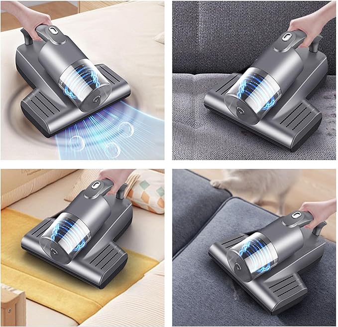 Alomejor Mattress Vacuum Cleaner Bed Vacuum Cleaner with 15Kpa Powerful Suction 57000RPM Light Ultrasonic Technology for Dust Pet Hair Sofa Blanket Carpet