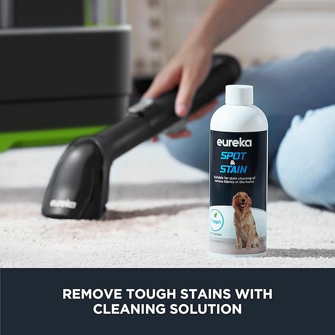 EUREKA Portable Carpet and Upholstery Cleaner Spot Cleaner for Pets Stain Remover for Carpet Area Rugs Upholstery Coaches and Car 50.7oz Large Water Tank NEY101GR with Cleaning Formula Green