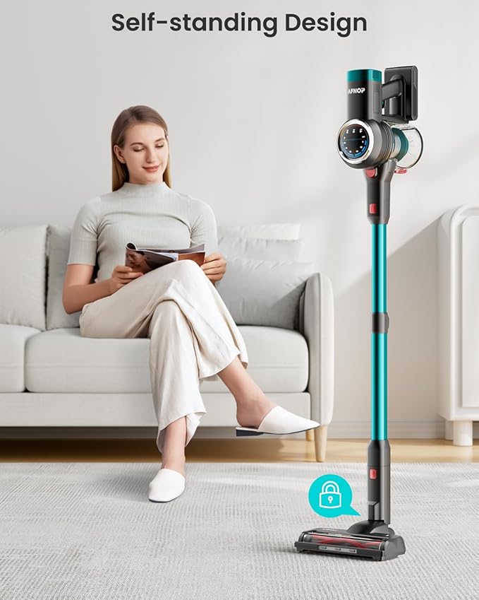 Cordless Vacuum Cleaner 650W/55KPa Cordless Vacuum 70 Mins Run Time Self-Supporting DesignStick Vacuum with OLED Display and Anti-Tangle Brush for Home Carpets Hard Floors and Pet Hair