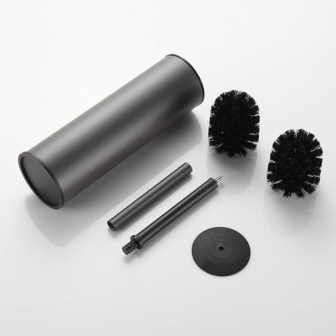 BGL Gunmetal Grey Toilet Brush and HolderStainless Steel Toilet Brushes for Bathroom with Holder