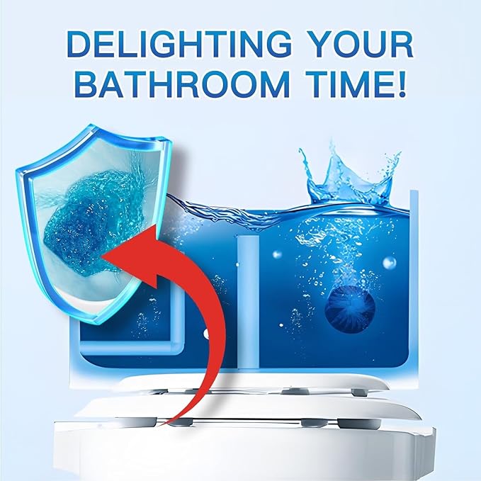 Vacplus Automatic Toilet Bowl Cleaner Tablets Drop-In Tank Cleaner for Bathroom Prevent Stains &amp Deodorize Long-Lasting Cleaning Tabs Easy-Use Freshener for Bowl &amp Tank 100 Pack