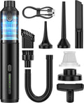 Car Vacuum Portable Cordless Handheld Vacuum Cleaner 4-in-1 Mini Cordless Vacuum with 2 Suction Modes and 16800pa Suction Power Blowing &amp Inflating 2 Modes Handheld Vacuum for Car Desk Keyboards
