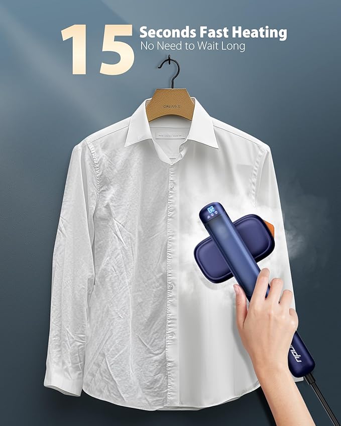 110-240V Travel Steamer for Clothes 1100W Portable 2-in-1 Steamer ＆ Iron 2 In 1 Handheld Garment Steamer Iron Large Ceramic Heat Panel for Home &amp Global &amp Europe Traveling