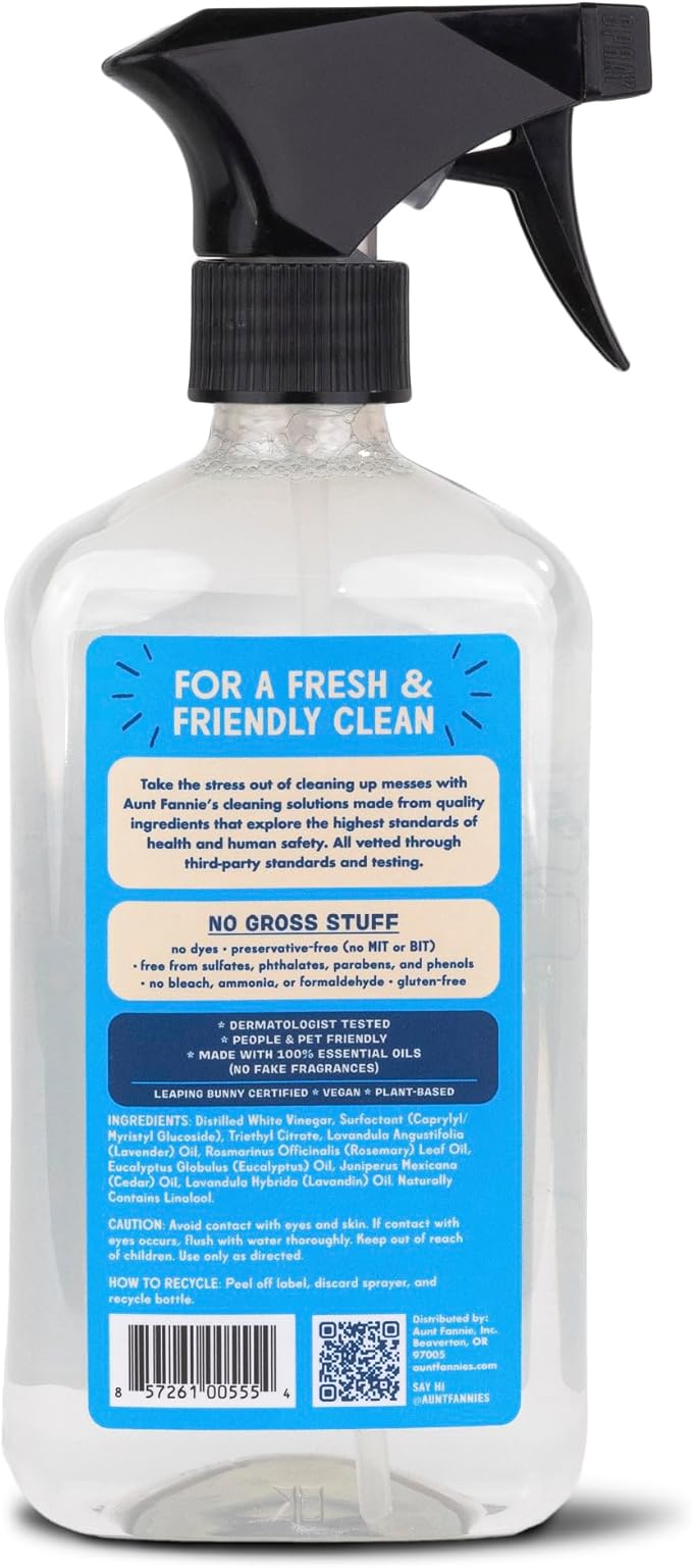 Aunt Fannie's Bundle: Bathroom Cleaner Spray 6 Pack + Vinegar Cleaning Wipes 35 Count Eucalyptus