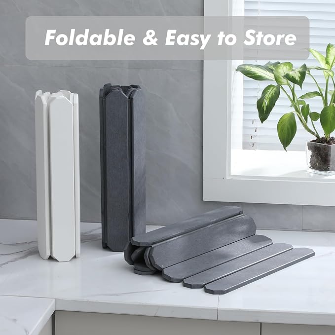 Stone Drying Mat for Kitchen Counter Quick Drying Stone Dish Drying Mat Diatomaceous Earth Drying Mat for Kitchen Counter Dish Drying Mat Foldable  Quick Drying Stone Mat (Grey 24×16)