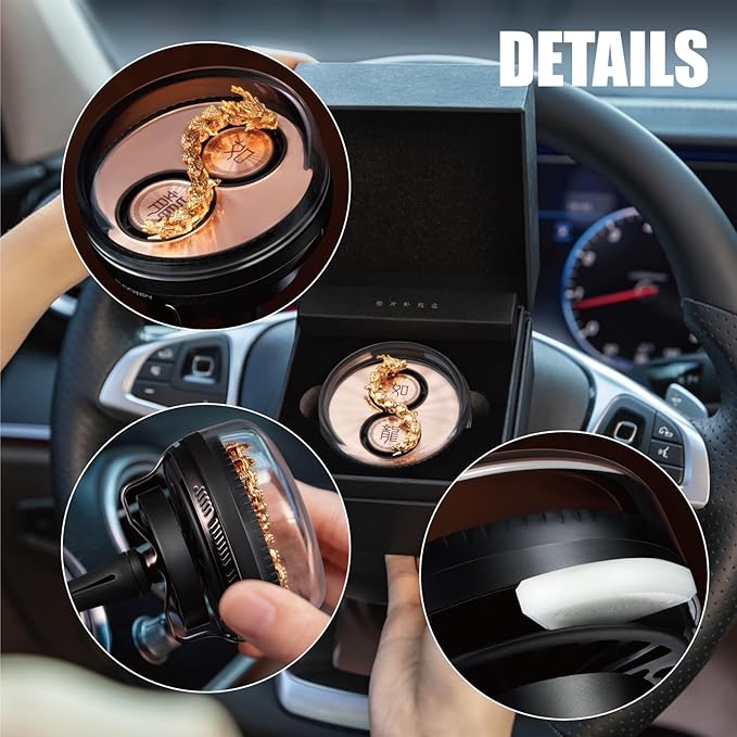 Car Air Freshener with Moving Dragon - 3 Fragrance Pads Wind-Powered Air Vent Diffuser Moving Dragon Design Car Freshener Vent Clip