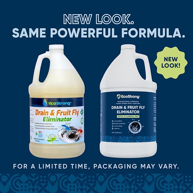 Fruit Fly Drain Treatment | Drain Fly Eliminator | All-Natural Eliminates Gnats Sewer Flies and More - Works in All Drains - 1 Gallon