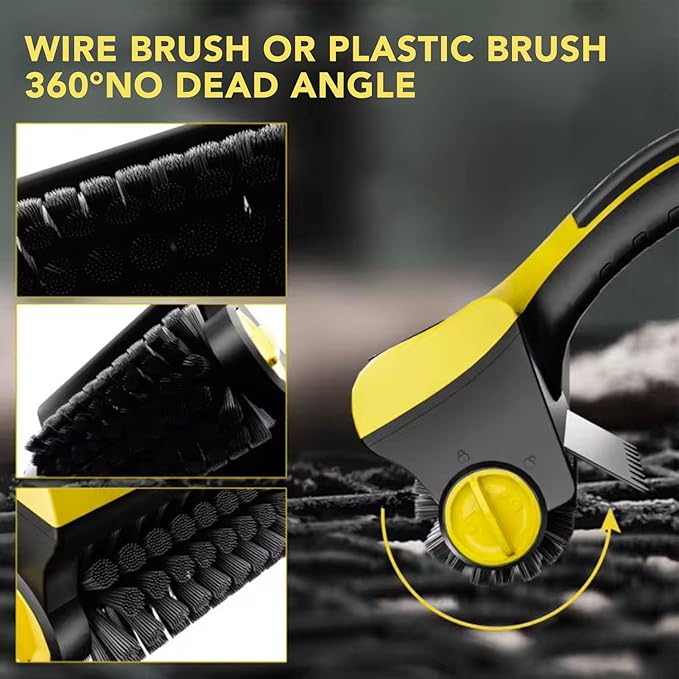 Heayzoki Electric Grill Clean Brush Cordless Power Grill Cleaner with 2600mAh Battery 250ml WaterTank Adjustable Speed Interchangeable Brush Heads for Outdoor