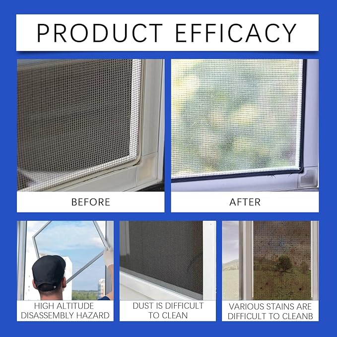 Screen Window Cleaner Heavy-Duty Dirt Remover For Security Mesh &amp Glass No-Dismantle Household Cleaning Solution(2PCS)