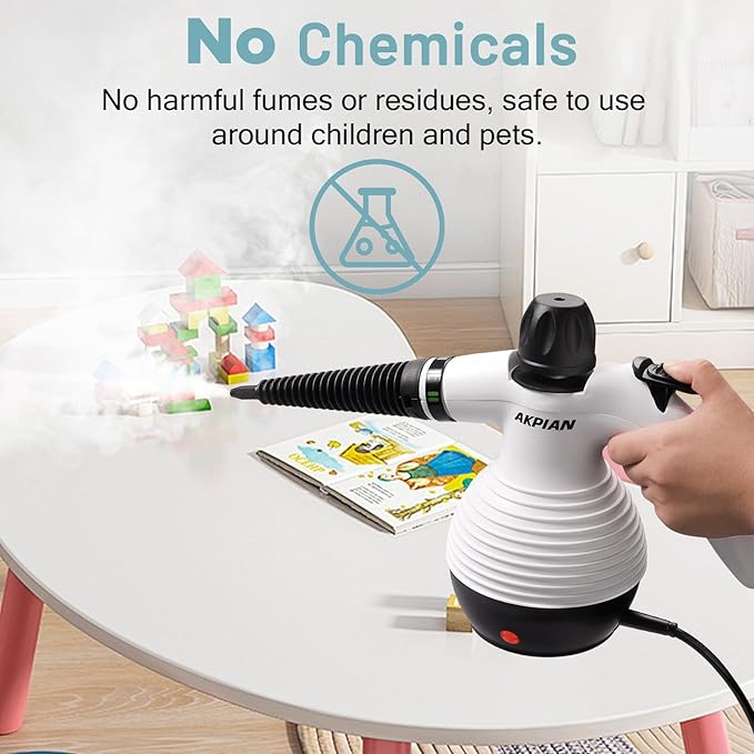 Handheld Steam Cleaner Steamer for Cleaning Multipurpose Portable Steam Cleaners for Home Use with Safety Lock and 10 Accessory Kit to Remove Grime Grease and More Save Time and Effort